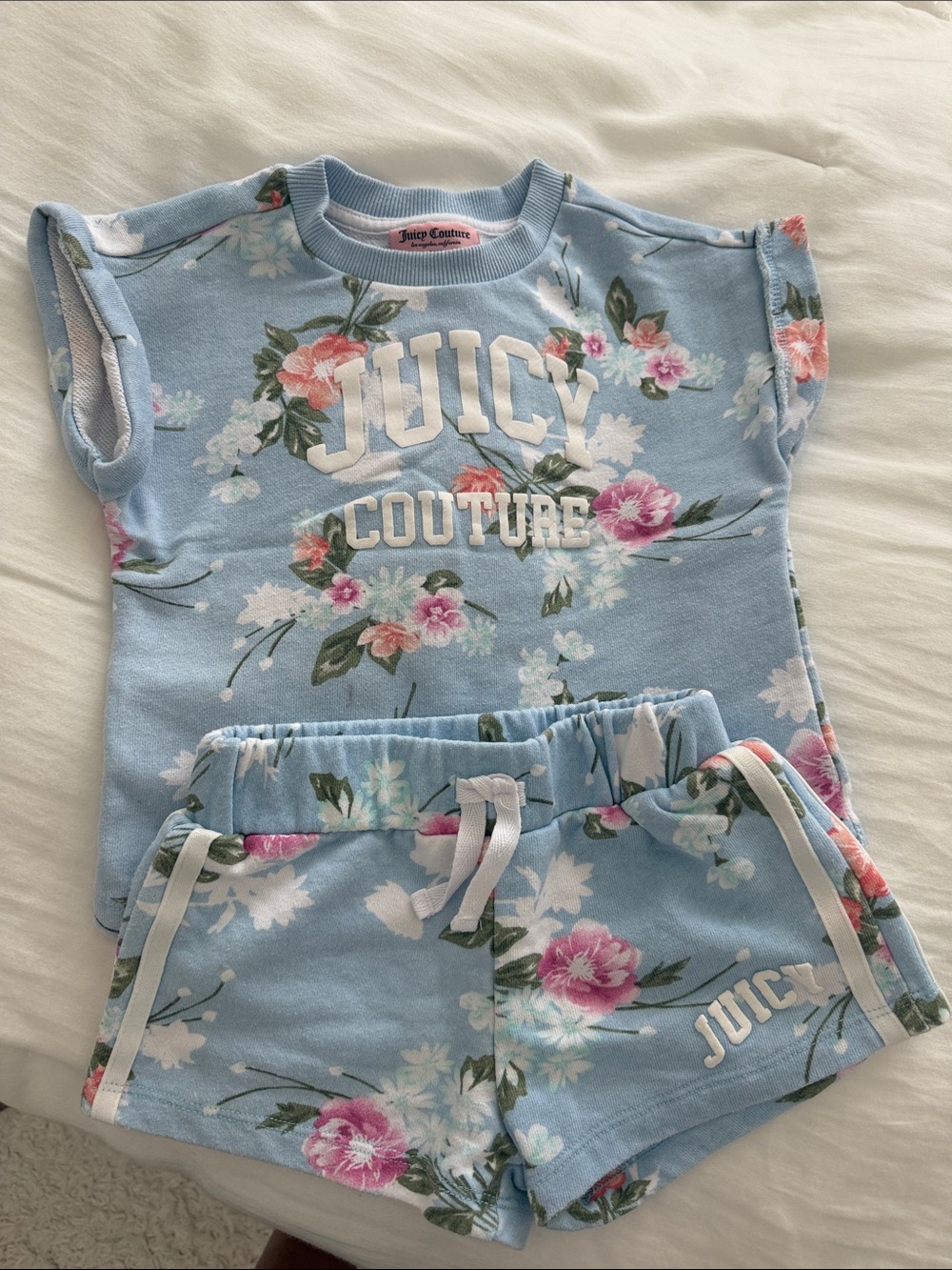 Juicy Couture Light Blue Floral Two-Piece Set